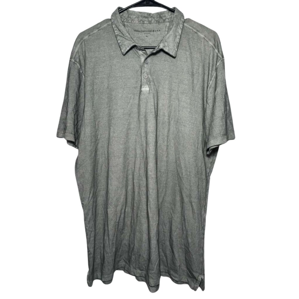 John Varvatos Polo Shirt Men's XL Marble Washed Short Sleeve Casual